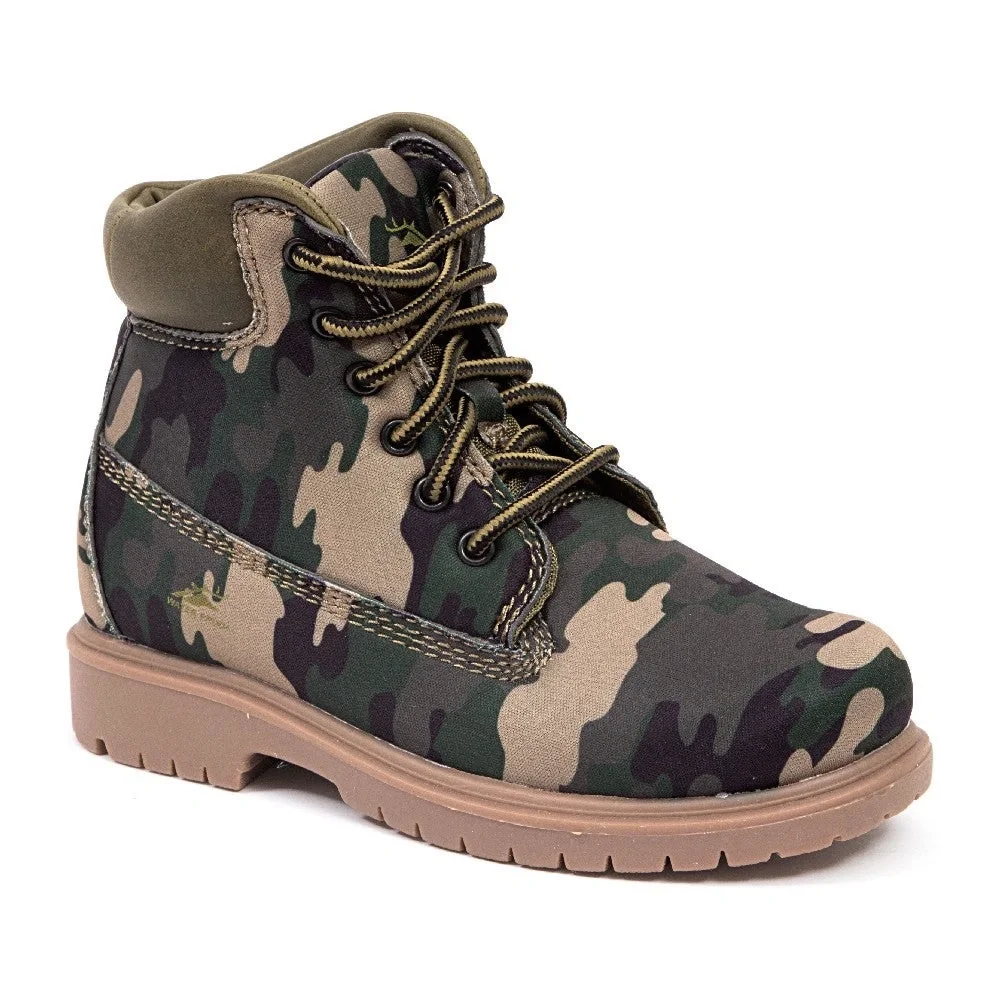 Deer Stags Camo Boots Men’s Size 6M Black Tan Green Waterproof Hunting Fishing
